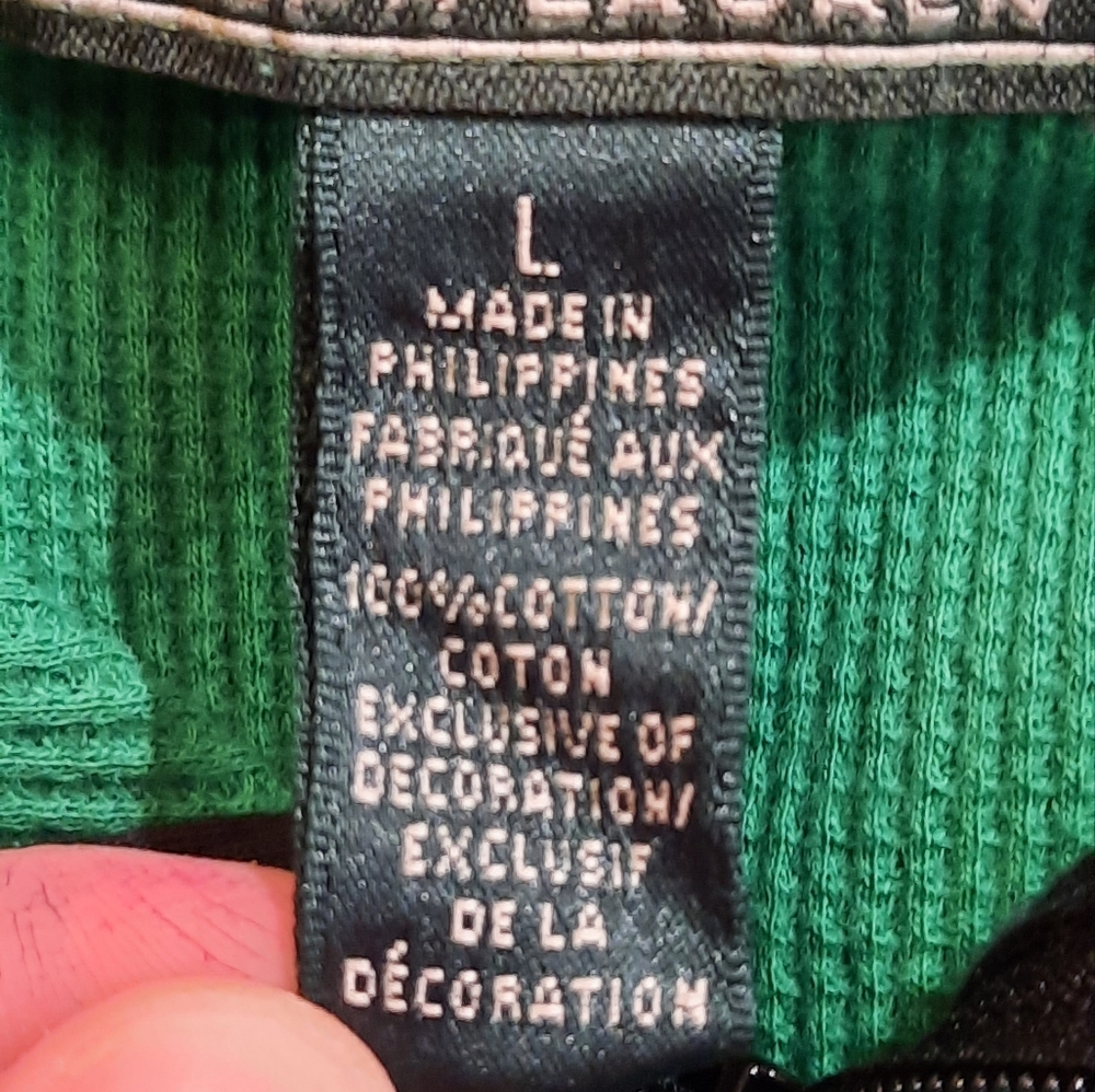 Lauren Active Ralph Lauren Top Large Green 1/4 Zip Lightweight Activewear Preppy - Picture 8 of 10